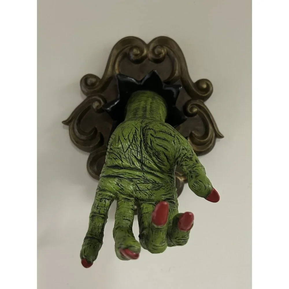 Halloween Decor Dept 56 Green Witch Hand Wall Mount Coat Hook Spooky Funny